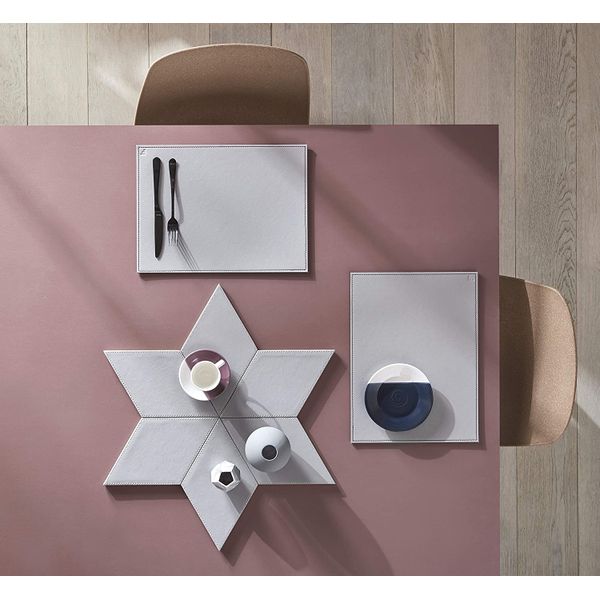 Set de table réversible 30 x 40 cm gris/blanc